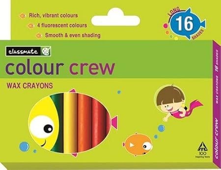 Classmate wax crayons kit for kids age 3–6, budget-friendly non-toxic crayons for coloring and learning