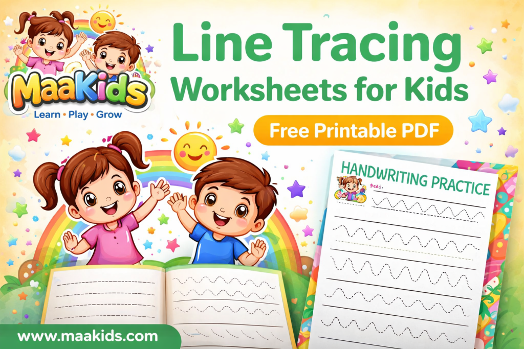 line tracing worksheets for kids free printable pdf maakids